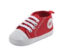 Baby Girls Boys Canvas High Top Shoes Lightweight Breathable Non-Slip Sneakers Infant Flat First Walking Shoes Toddler Boy Extra Wide Shoes White Toddler Tennis Shoes Size 6 (Red, 5 Infant)