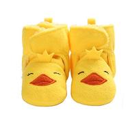 Baby Girls Boys Cozy Fleece Booties Elephent Fox Duck Panda Sheep Design Newborn Shoes Infant Footwear (Yellow Duck, 0_months)