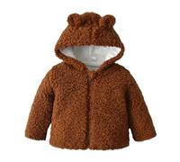 Baby Girls Boys Fleece Hooded Jacket Zip Bear Coat Warm Winter Outwear Cashmere Thick Winter Jacket Breathable with Hood Outdoor Jacket Cotton Down Jacket