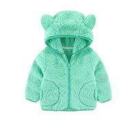 Baby Girls Boys Fleece Leopard Jacket Toddler Cute Bear Hooded Coat Warm Winter Outwear Zip Up Fuzzy Plush Hoodie Sweatshirt for Kids Fall Winter Outfits 1-6 Years