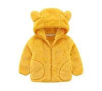 Baby Girls Boys Fleece Leopard Jacket Toddler Cute Bear Hooded Coat Warm Winter Outwear Zip Up Fuzzy Plush Hoodie Sweatshirt for Kids Fall Winter Outfits 1-6 Years