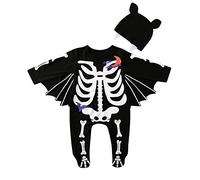 Baby Girls Boys Halloween Costume Cute Newborns Outfits Long Sleeve Skeleton Bat Romper First Clothes Overalls Spooky Hat Trousers Cosplay Party
