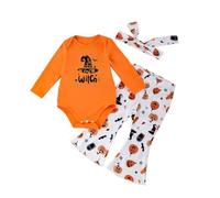 Baby Girls Boys Halloween Costume Newborn Outfit Jumpsuit Pumpkin Kids with Hat One-Piece Skull Sleepwear Clothes for Infant Toddler Bodysuit Black