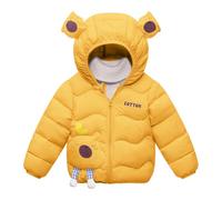 Baby Girls Boys Solid Winter Fleece Jacket Warm Parka Padded Overcoat Hooded Jacket with Faux Fur Boys Coats Drawstring Waist Outerwear with Faux Fur Trim Puffer Travel and Outdoors Yellow