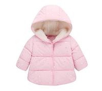 Baby Girls Boys Winter Puffer Jacket Fleece Linend Down Coat Polka Dot Hooded Quilted Jackets Toddler Kids Warm Padded Coat Outerwear Body Warmer Age 2-3 Years Pink