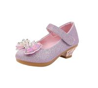 Baby Girls Christening Shoes Infant Girls' High Heels Leather Piano Performance Crystal Dress Fashion Model Walk Show Princess Shoes Pink