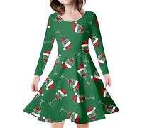 Baby Girls Christmas Dress,Baby Clothing Dress Fancy For Teens Day Outfit Mini Miss Santa Costume Girl Clothes 9 To 12 Months Autumn Winter Newborn Toddler Gift (Green,6-7 Years)