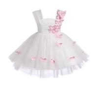 Baby Girls' Dresses for Party: Flower Girl Dress Bridesmaid Butterfly Tulle Princess Birthday Outfit - Wedding Party Christening Ball Gown White 90