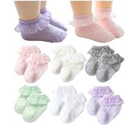Baby Girls' Eyelet Lace Flower Socks QandSweet Ankle Sock for Newborn Infant Toddlers Kids 0-8T - Multi - 2-4 Years