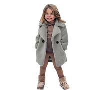 Baby Girls Faux Fur Coat Toddler Kids Coat Winter Windproof Thicken Coat Jacket Warm Fleece Button Outerwear Jacket Kawaii Outwear Tops