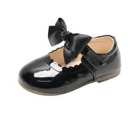 Baby Girls First Walking Shoes with Bowknot Loafers Moccasin Flat Shoes Anti-Slip Princess Wedding Dress Mary Jane Shoes Infant Toddler Prewalker Crib Shoes,0-6 Years (Black, 0 UK Child)