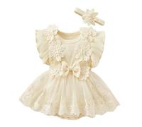 Baby Girls Floral Bow Romper Solid Color One Piece Jumpsuit, Snap Closure, for Infant 0-6M, Lavender #D