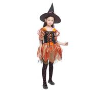 Baby Girls Halloween Dress,Girls Costume Witch Witches Hats for Decoration White Dress Toddler Pumpkin Outfit Dressing Up Clothes Age 5-6 Costumes Children Purple Black (3-Orange,4-5 Years)