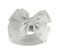 Baby Girls Headband Sparkle Glitter Bow Hairband Soft Touch Spanish Style Grey Newborn - 12 Months