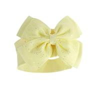 Baby Girls Headband Sparkle Glitter Bow Hairband Soft Touch Spanish Style Lemon Newborn - 12 Months