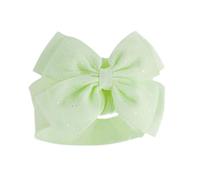 Baby Girls Headband Sparkle Glitter Bow Hairband Soft Touch Spanish Style Mint Newborn - 12 Months