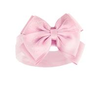Baby Girls Headband Sparkle Glitter Bow Hairband Soft Touch Spanish Style Pink Newborn - 12 Months