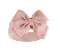 Baby Girls Headband Sparkle Glitter Bow Hairband Soft Touch Spanish Style Rose Newborn - 12 Months