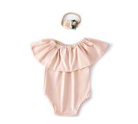 Baby Girls Jumpsuit & Headdress Newborns Princess Dress Photography Suit Hundred Day Art Photo Clothing Hairband Set Newborn Photography Props