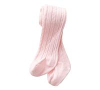 Baby Girls Knit Tights Toddler Cotton Leggings Kids Thermal Tights Thick Solid Pantyhose Newborn Trousers with Feet Girls Stocking Tights Toddler Stripe Pants (Pink, 12-24 Months)
