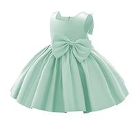 Baby Girls Little Girls Bowknot Tutu Princess Prom Dress Formal Ball Gown Birthday Wedding Party Christening Baptism Dresses Light Green 3-4 Years