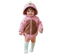 Baby Girls Long Sleeve Hooded Romper Bodysuit with Leg Warmers Outfit for Infant Newborn Autumn Fall Season Pink