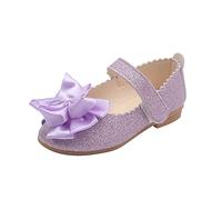 Baby Girls Premium Mary Jane Flats Rubber Sole Dress Up Shoes Sparkly Princess Mary Jane Shoes First Steps Purple