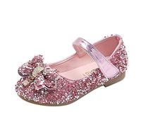 Baby Girls Premium Mary Jane Flats Rubber Sole First Walkers Soft Sole PU Leather Crib Shoes Loafers Moccasins Pink