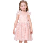 Baby Girls Princess Tutu Birthday Party Wedding Flower Girl Dress Toddlers Adorable Strawberry/Heart Glitters/Daisy Print Ruffle Tulle Dress Pageant Prom Ball Gown Light Pink-Small Flower 18-24M