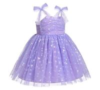 Baby Girls Princess Tutu Birthday Party Wedding Flower Girl Dress Toddlers Adorable Strawberry/Heart Glitters/Daisy Print Ruffle Tulle Dress Pageant Prom Ball Gown Blue Purple-Heart 18-24M