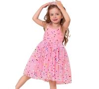 Baby Girls Princess Tutu Birthday Party Wedding Flower Girl Dress Toddlers Adorable Strawberry/Heart Glitters/Daisy Print Ruffle Tulle Dress Pageant Prom Ball Gown Pink-mesh 18-24M