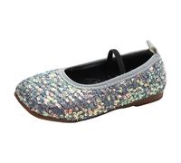 Baby Girls Sandals Little Party Sparkle Wedding Dress Shoes Queen Princess Birthday Sandals For Little Slippers Slip-On Footwear Gift Children Navy Bridesmaid Evening Occasion (Grey,10)