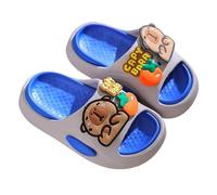 Baby Girls Sandals Summer Flat Shoes Pink Daisy Print Sandal Wide Fitting Slippers Girl Sparkly Sandals with Strappy Ankle High Back Zipper Summer Autumn Children (Grey,6)