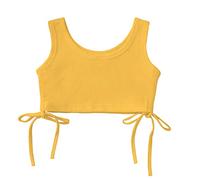 Baby Girls Short Tank Tops Solid Funny Cute Sleeveless Camisole Shirt Summer Casual Toddler Funny Comfy Clothes Light (Yellow, 1-2 Years)
