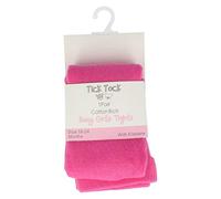 Baby Girls Tick Tock Cotton Rich Tights 45B116 Cerise 0-6 Months