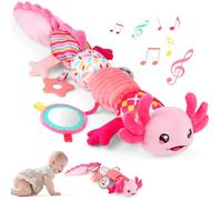 Baby Girls Toys 0-6 Months,Baby Axolotl Plush Sensory Toys Gifts for Girls 0-12 Months Newborn Essentials Musical Sensory Pink Toys Tummy Time Gift Toys for Babies 0 3 6 9 12 Months Height Chat