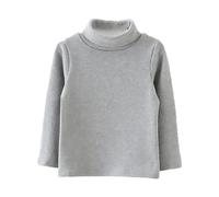 Baby Girls Turtleneck Top Toddler Long Sleeve T Shirt Infant Plain Mock Neck Base Layer Tops Thermal Undershirt Winter Pullover Grey