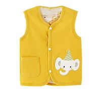 Baby Girls Warm Gilet Toddler Boys Winter Sleeveless Cartoon Coat Outwear Warm Coat Vest Jacket Double Wearing Elephant Tiger Bear Kawaii Outwear Tops