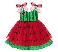 Baby Girls Watermelon Dress First 1st Birthday Party Cake Smash Outfit Toddler Kids Bowknot Straps Tulle Tutu Ruffle Princess Dress Wedding Flower Girl Evening Pageant Casual Clothes Red 18-24 Months