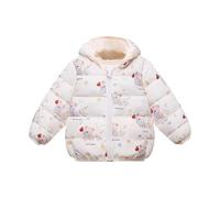 Baby Girls Winter Coats Padded Down Jacket Warm Lightweight Puffer Down Coat Quilted Puffy Windproof Outerwear For Kids Toddler Cute Printed Packable Short Coat With Pockets Age 5-6 Years