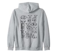 Baby Goat 90s Vintage Tattoo Style Retro Goats Graphic Y2K Zip Hoodie