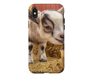 Baby Goat Drinking Bubble Tea Farm Animal Lover Case for iPhone X/XS