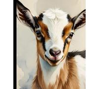 Baby Goat Notebook - Watercolor Illustration Lined Journal - 110 Pages
