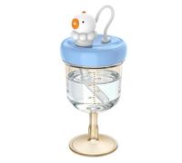 Baby Goblet - Leakproof Cup with Lid, Wine Glass, Straw Cup, Cute Container with Graduation | Suitable for Infant Exercises for Drinking, Drinking, Going Out, Portable, Eating at Home, A