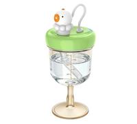 Baby Goblet - Leakproof Cup with Lid, Wine Glass, Straw Cup, Cute Container with Graduation | Suitable for Infant Exercises for Drinking, Drinking, Going Out, Portable, Eating at Home, A