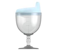 Baby Goblet Sippy Cup 150ml Kids Training Cup Feeding Bottle with Lid Toddler Reusable Beverage Mug Unbreakable Milk Goblet Bottle Baby Drinking Water Sippy Cup for Juice Smoothies Wine (Blue)
