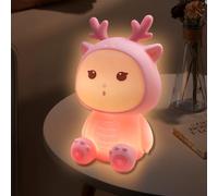 Baby Gragon Night Light - Portable LED Soft Hippo Novelty Light, 3 Level Dimmable Toddler Night Light, USB Rechargeable Touch Light, Silicone Baby Sleep Lamp, Chinese Year of The Dragon Mascot