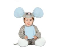 Baby gray mouse hooded jumpsuit costume