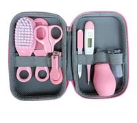 Baby Grooming Kit, 8Pcs Baby Healthcare And Grooming Kit, Safe Baby Nail Kit Hair Thermometer Set Newborn Nursery Essential with Storage Case Style 1