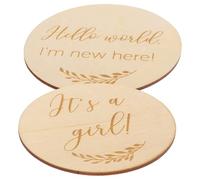Baby Growing up Celebration Cards 2pcs Creative Timber | Memorable Photo Album Keepsakes, Newborn Milestone Cards for Recording Each Stage